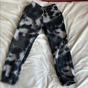 Jordan Black and Gray Tie-Dye Sweatpants